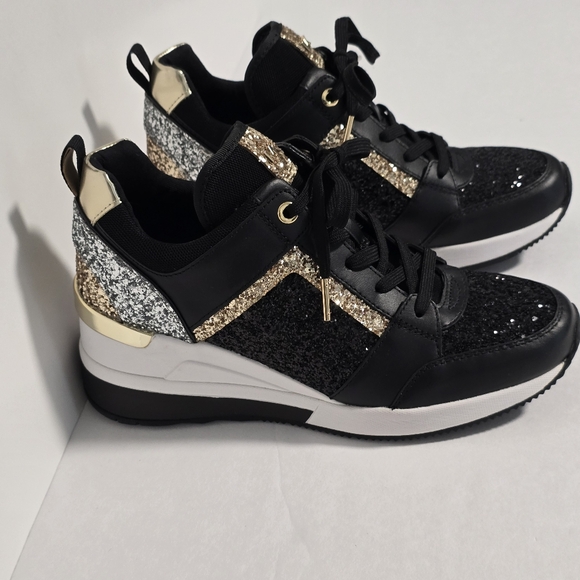 Michael Kors Shoes - New Michael Kors Georgie Trainer Black Sneakers Glitter, Women's Size 7